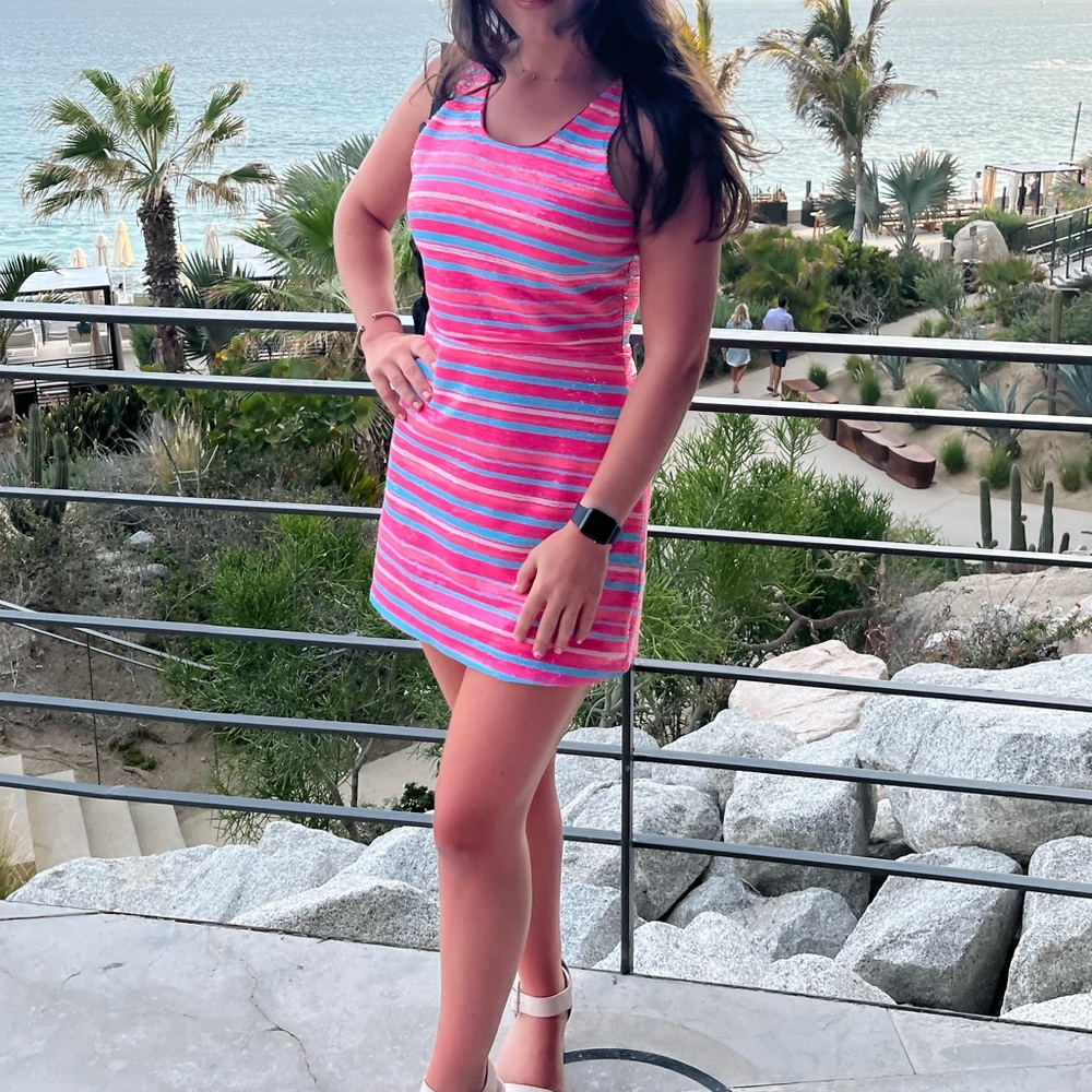 BB Dakota Spice of the Life Party Dress Sparkle Pink and Blue Dress